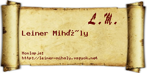 Leiner Mihály névjegykártya